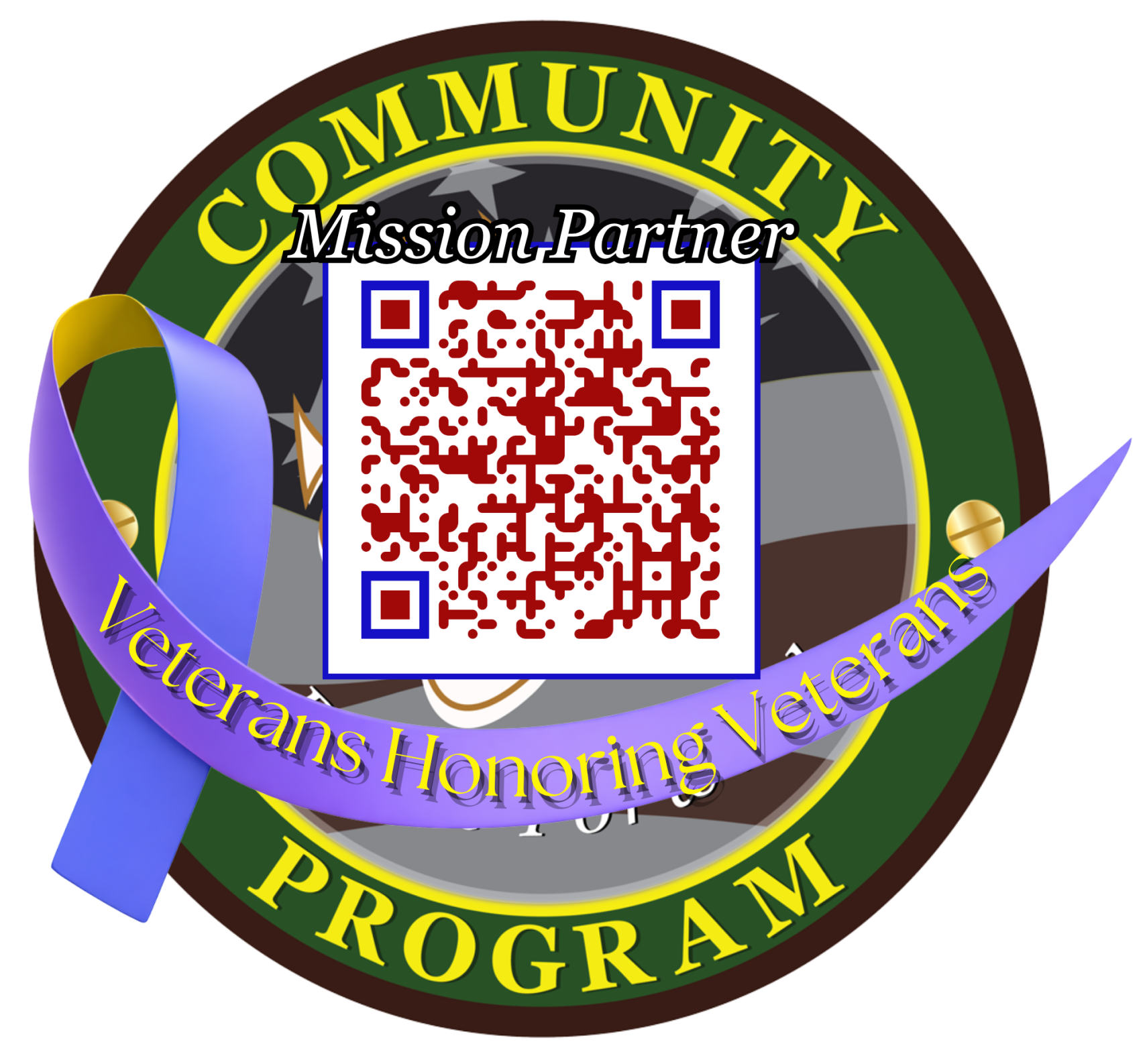Veterans Honoring Veterans Mission Partner badge supporting veteran recognition and community honor programs.